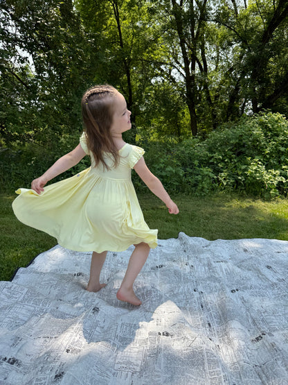 Summer Haze Twirl Dress with Biker Shorts