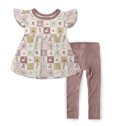 Cottage Picnic Peplum Shirt and Leggings