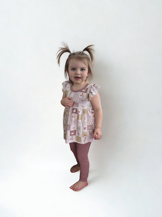 Cottage Picnic Peplum Shirt and Leggings