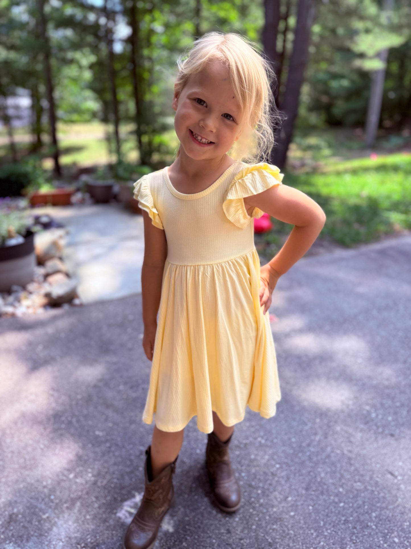 Summer Haze Twirl Dress with Biker Shorts