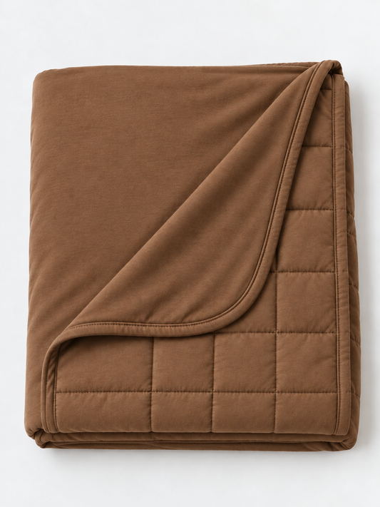 Caramel Latte Quilted Bamboo Blanket